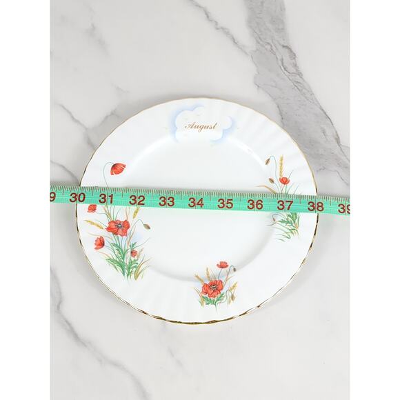 Royal Albert August Poppy Wild Flower Year 1987 Bone China 8" Wall Decor England - Picture 11 of 11